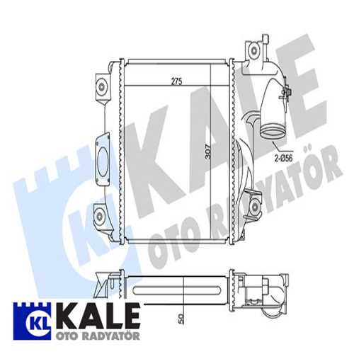 JAPON HILUX (KUN15, KUN25, KUN26) JAPON TURBO RADYATÖRÜ 275X307X50 Ürün Görseli
