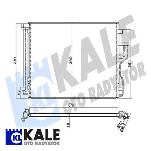 KORE IX35/SPORTAGE KORE KLIMA RADYATÖRÜ KURUTUCU ILE BRAZING 658X390X16