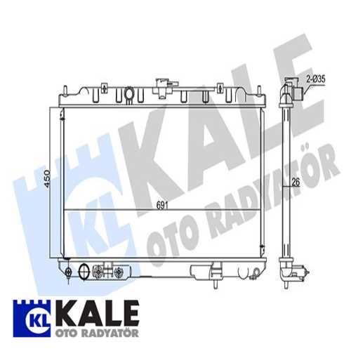 JAPON XTRAIL (T30) JAPON SU RADYATÖRÜ 450X691X26 Ürün Görseli