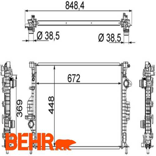 SU RADYATÖRÜ BRAZING OTOMATIK / 670x448x226 2.0/2.2 TDCI MONDEO/S-MAX/GALAXY/S60/V60 07- Ürün Görseli
