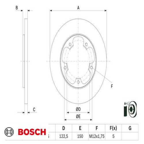 FREN DISKI ARKA (ADET FIYATIDIR)TEK TEKER 5 BIJON BM TRANSIT V-363 14- Ürün Görseli