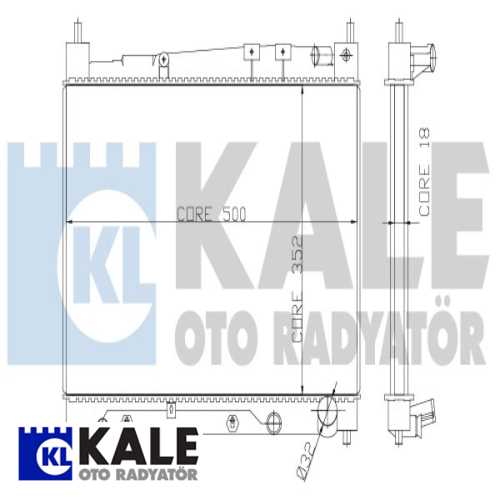JAPON YARIS (P1) JAPON SU RADYATÖRÜ 350X478X16