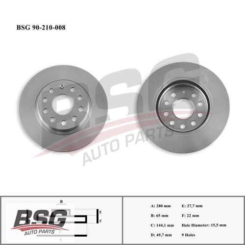 FREN DISKI ÖN 22904-DDF1223-DF4294 (ADET FIYAT) BM GOLF5-GOLF6-JETTA-A3-LEON 04-13 Ürün Görseli