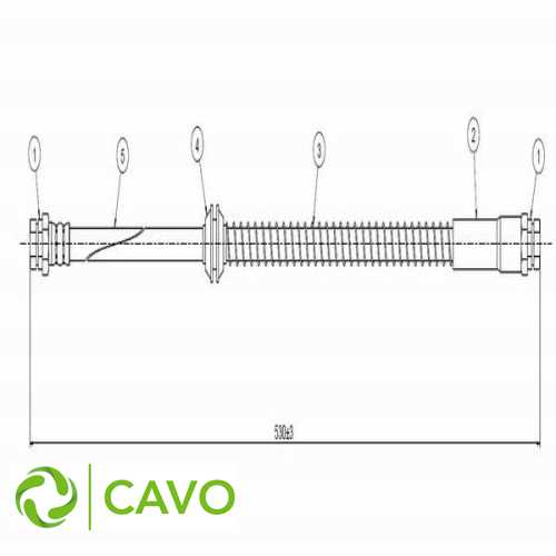 FREN HORTUMU ARKA (500 mm) BM CADDY 04-