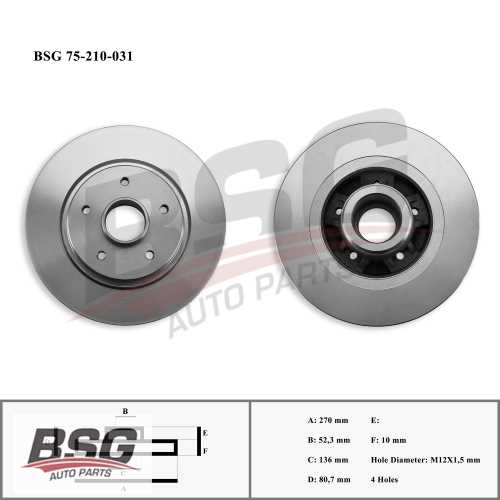 FREN DISKI ARKA RULMANSIZ 270 MM BM SCENIC II/MEGAN II SW 03-