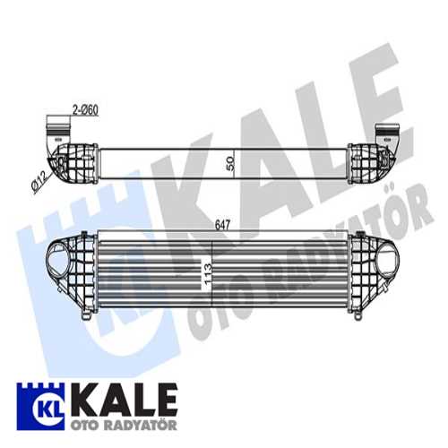 VOLVO VOLVO C30 S40 II V50 VOLVO TURBO RADYATÖRÜ [BRAZING] [647X113X50] Ürün Görseli