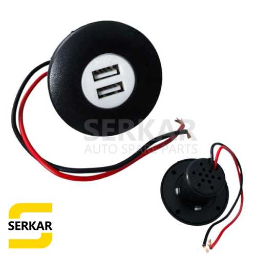 2 ADET USB VE ŞARJ VE GİRİŞ KARTI UNIVERSAL YUVARLAK SİYAH-BEYAZ