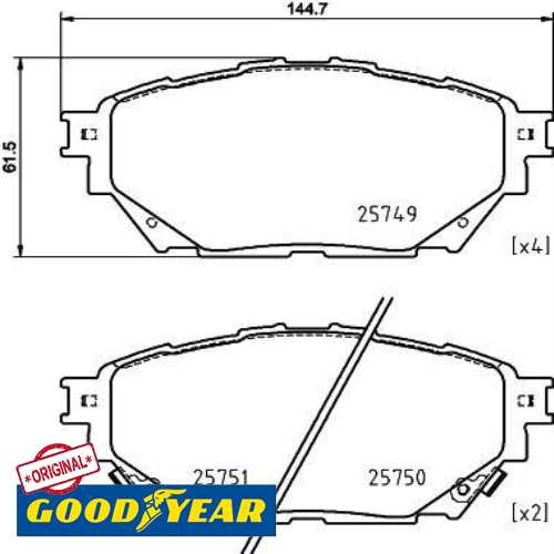 JAPON CANTER (TFB75, TFB85) JAPON FREN BALATASI ÖN/ARKA Ürün Görseli