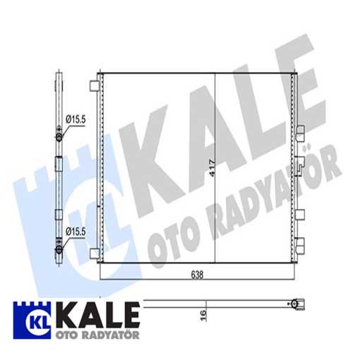 RENAULT MEGANE II / SCENIC II RENAULT KLIMA RADYATÖRÜ KURUTUCUSUZ [BRAZING AL/AL] [618X417X16]