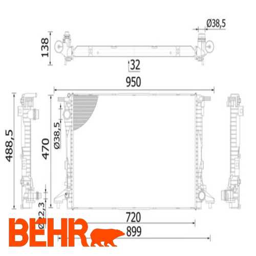 SU RADYATÖRÜ 735556 CHZK-DKLB-CYVA-CJZB-CHPA-CPTA 1,0 TSI-1,2 TSI-1,4 TSI GOLF7-A3-LEON-OCTAVIA 13- Ürün Görseli