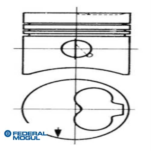 VW GOLF1-GOLF2-A80 VW PISTON+SEGMAN 24 Ø (77,5 mm)