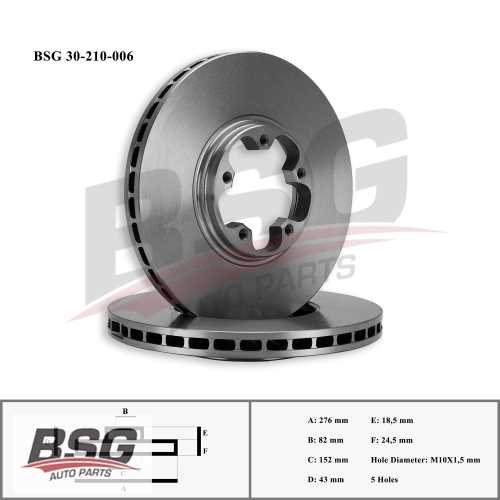 FREN DISKI ÖN ÖNDEN ÇEKER 276 MM / (ADET FIYATIDIR) BM TRANSIT V184 01-06 Ürün Görseli