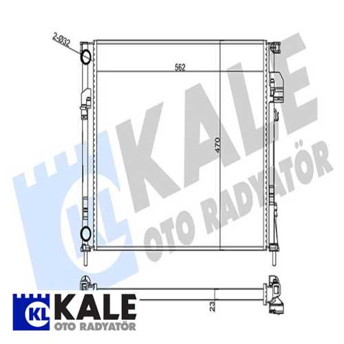 RENAULT TRAFIC II RENAULT SU RADYATÖRÜ [MEKANIK] [562X470X23] Ürün Görseli