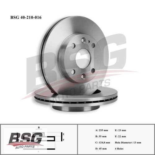 FREN DISKI ÖN ADET : 235 X 4 HAVALI BENZIN 323/RIO 00-02 1995-2000