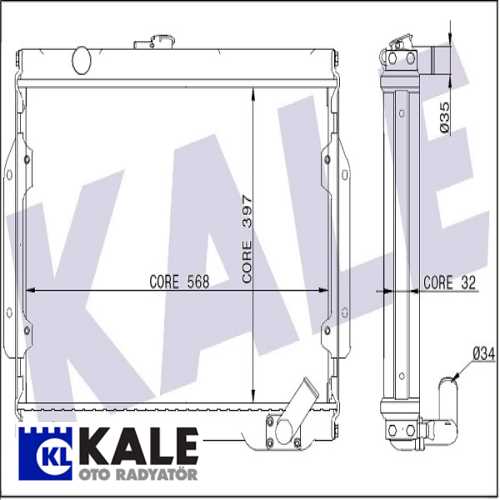 JAPON L200 (K14) JAPON SU RADYATÖRÜ 397X568X32