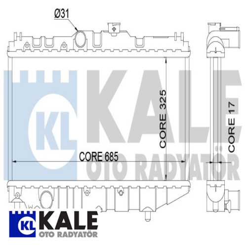 JAPON COROLLA (E9) JAPON SU RADYATÖRÜ 328X668X16 Ürün Görseli