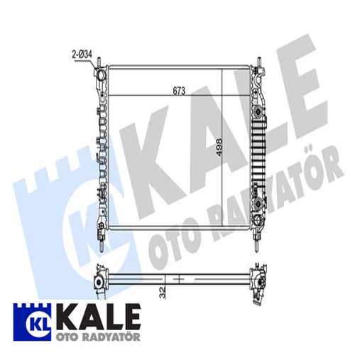 OPEL CAPTIVA B ANTARA OPEL SU RADYATÖRÜ AL/BRZ 670X500X32 AT