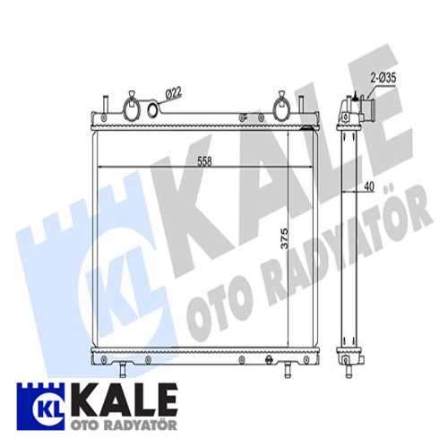 FIAT BRAVO BRAVA MAREA FIAT SU RADYATÖRÜ (MT) (AC) [BRAZING] [375X558X40]
