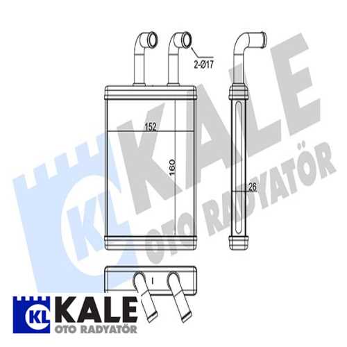 KORE BONGO K2500/K2700 KORE KALORIFER RADYATÖRÜ A/M 170X165X26 : KALORIFER PETEGI