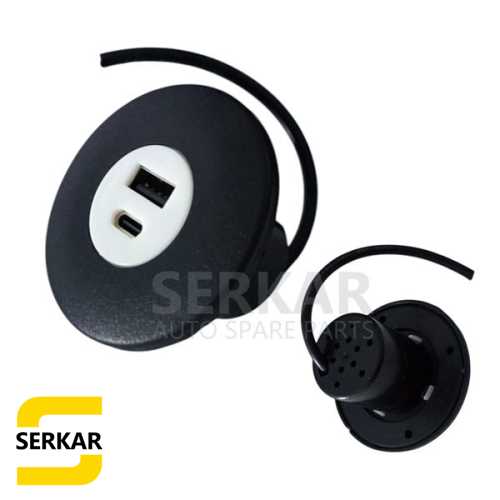 USB VE TYPE C ŞARJ VE GİRİŞ KARTI UNIVERSAL YUVARLAK SİYAH-BEYAZ Ürün Görseli