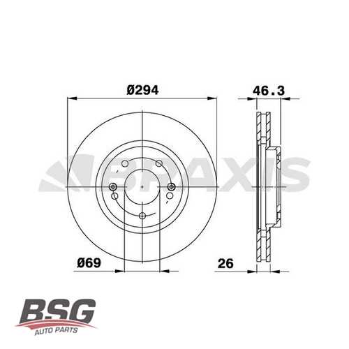 FREN DISKI ÖN ADET : 294 X 5 HAVALI BENZIN-DIZEL SANTAFE 2001-2006