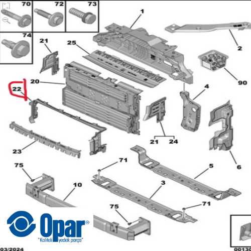 RADYATÖR ÇERÇEVESİ FİAT DOBLO 2022 >  Ürün Görseli