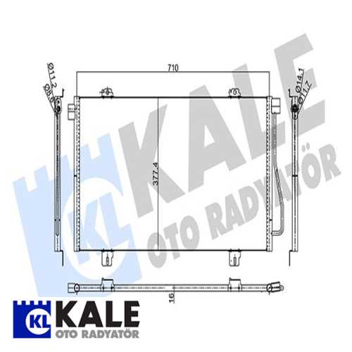 RENAULT MASTER II / NISSAN INTERSTAR RENAULT KLIMA RADYATÖRÜ KURUTUCUSUZ [BRAZING AL/AL] [690X377,4X16] Ürün Görseli