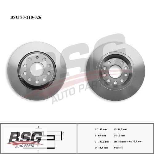 FREN DISKI ARKA 24382 / DDF1306 / DF4558 (ADET FIYAT) BM GOLF5-GOLF6-JETTA-PASSAT-A3-LEON 04-13 Ürün Görseli