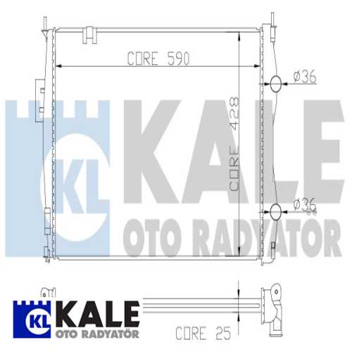 JAPON QASHQAI (J10) JAPON SU RADYATÖRÜ 590X428X26