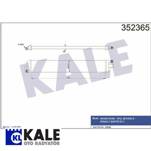 RENAULT MASTER III/MOVANO B/NV400 RENAULT TURBO RADYATÖRÜ INTERCOOLER Ürün Görseli