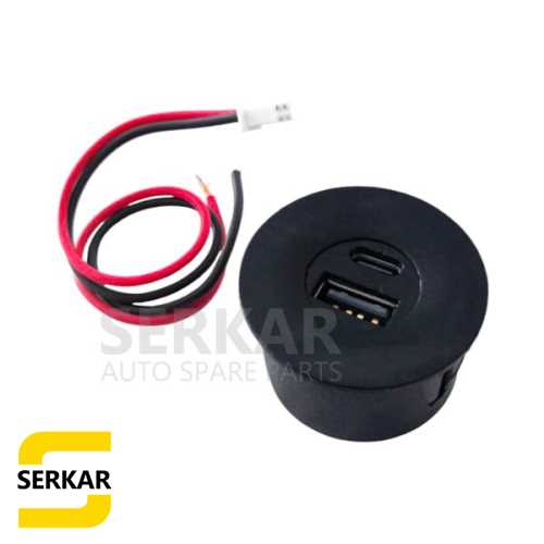 USB VE TYPE C ŞARJ VE GİRİŞ KARTI UNIVERSAL SİYAH Ürün Görseli