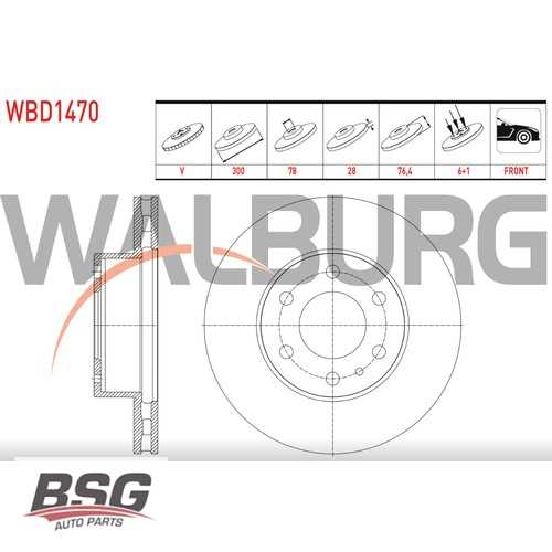 FREN DISKI ÖN 6 BIJON (300X28X78X76,4 ) 2,3-3,0 D DAILY IV 06-11