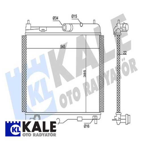 FORD FIESTA FORD SU RADYATÖRÜ (AT) [BRAZING] [385X545X22]