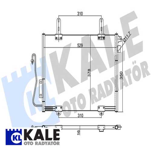 RENAULT KANGOO RENAULT KLIMA RADYATÖRÜ (KURUTUCUSUZ) [BRAZING AL/AL] [509X378X16]
