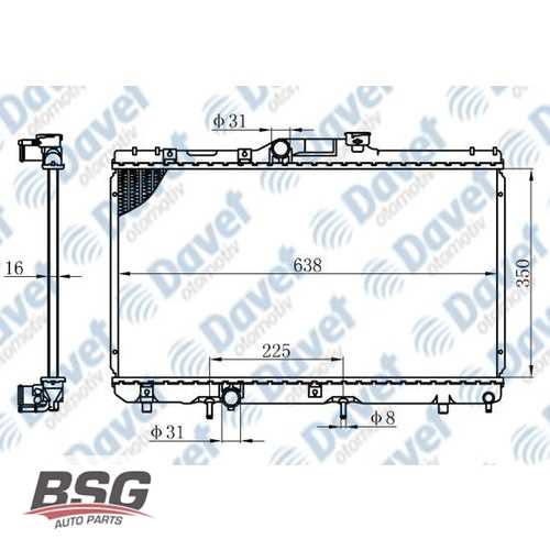 SU RADYATÖRÜ MT : 350x638x16 1.3:1.6 COROLLA (E10, E11) 93-99 Ürün Görseli