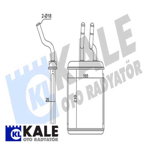 FIAT ALFA 156 -GTV-SPIDER FIAT KALORIFER RADYATÖRÜ (BORULU) [BRAZING AL/AL] [210X195X26] Ürün Görseli