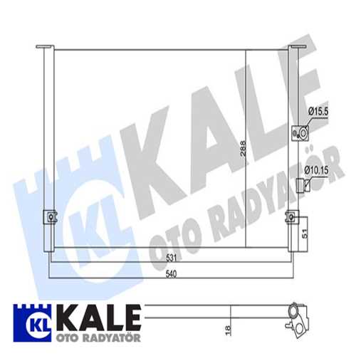 JAPON HILUX (LN145) JAPON KLIMA RADYATÖRÜ 531X288X18