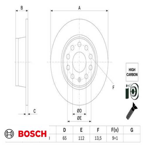 FREN DISKI ARKA DDF2825C / DF6952 (ADET FIYAT) BM T-ROC-KAROQ-ATECA-LEON-Q2 17-