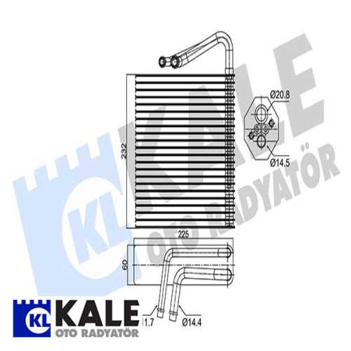 RENAULT MEGANE II SCENIC II RENAULT EVOPARATÖR [BRAZING AL/AL] [225X232X60]