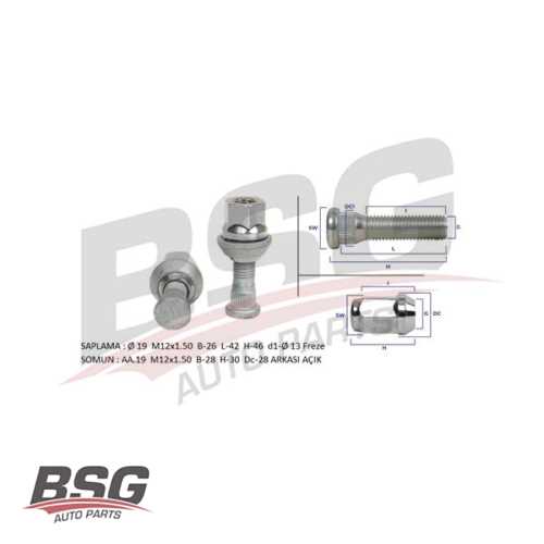 BIJON SAPLAMASI SOMUNLU YM BM CONNECT 02-13 Ürün Görseli