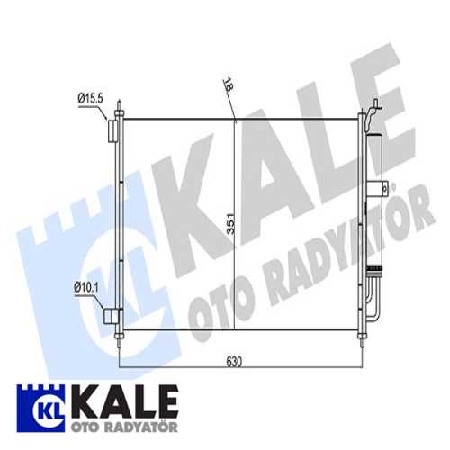 JAPON MICRA (K12) : NOTE (E11) 1.4/1.6 08-13 : JUKE (F15) 1.6 10-19 JAPON KLIMA RADYATÖRÜ 630X351X18 Ürün Görseli