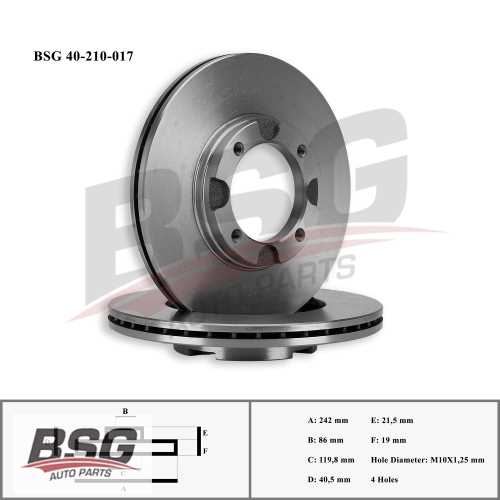 FREN DISKI ÖN ADET : 242 X 4 HAVALI BENZIN ACCENT/EXCEL 90-94 1990-1999 Ürün Görseli