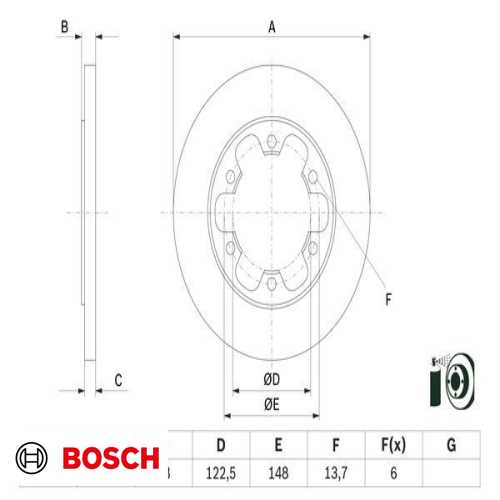 FREN DISKI ARKA (ADET FIYATIDIR) ÇIFT TEKER 6 BIJON BM TRANSIT V-363 14- Ürün Görseli