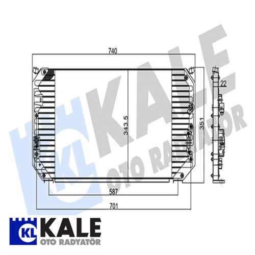 JAPON COROLLA (E10) JAPON KLIMA RADYATÖRÜ 740X343,5X22