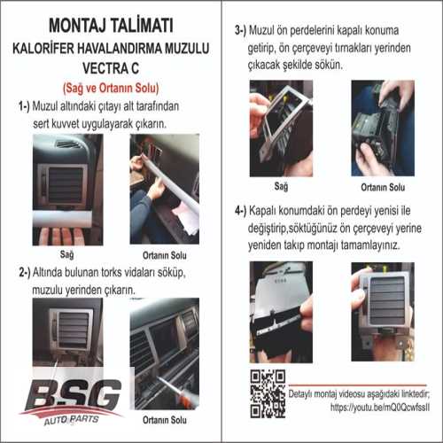 KALORIFER MUZULU IZGARA PERDESI SAG VEYA ORTANIN SOLU  BM VECTRA C 02-