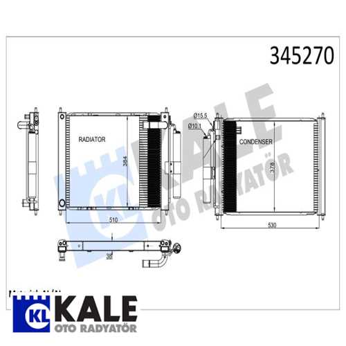 SU RADYATÖR + KLİMA KONDENSERİ NISSAN MİCRA 1.2-1.4 16V (02-10) (RADYATÖR-KLİMA BİRLEŞİK) (OTO.-MEK.) (AL/AL)