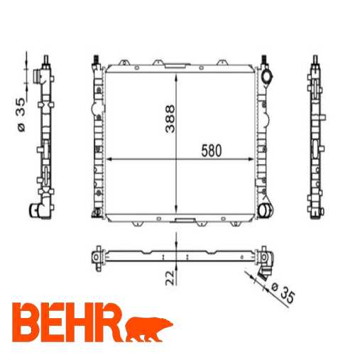 SU RADYATÖRÜ 580X388X22 (ESKI NO ­8MK 376 775-684) 3,2 GTA ALFA 147 03- Ürün Görseli