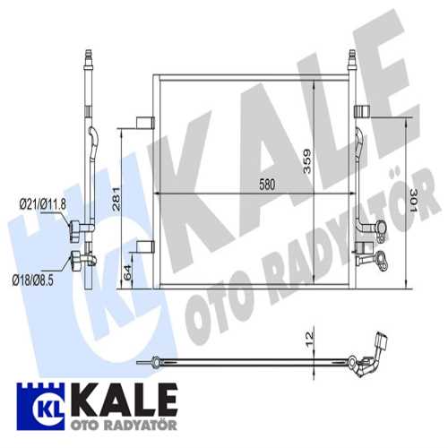 FORD FIESTA/FUSION FORD KLIMA RADYATÖRÜ [BRAZING AL/AL] [580X359X12]
