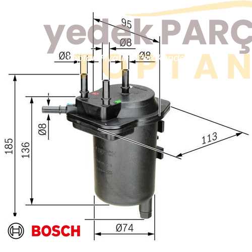 BOSCH YAKIT FILTRESI MAZOT FILTRESI DELIKSIZ TIP