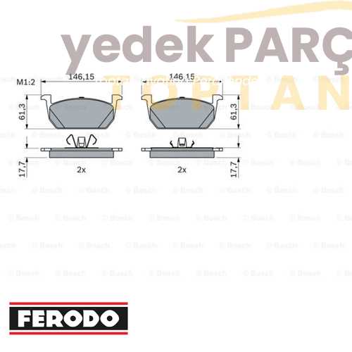 Yedek Parça :FERODO FREN BALATASI ÖN 0986424846 Özellikler: 0986424846